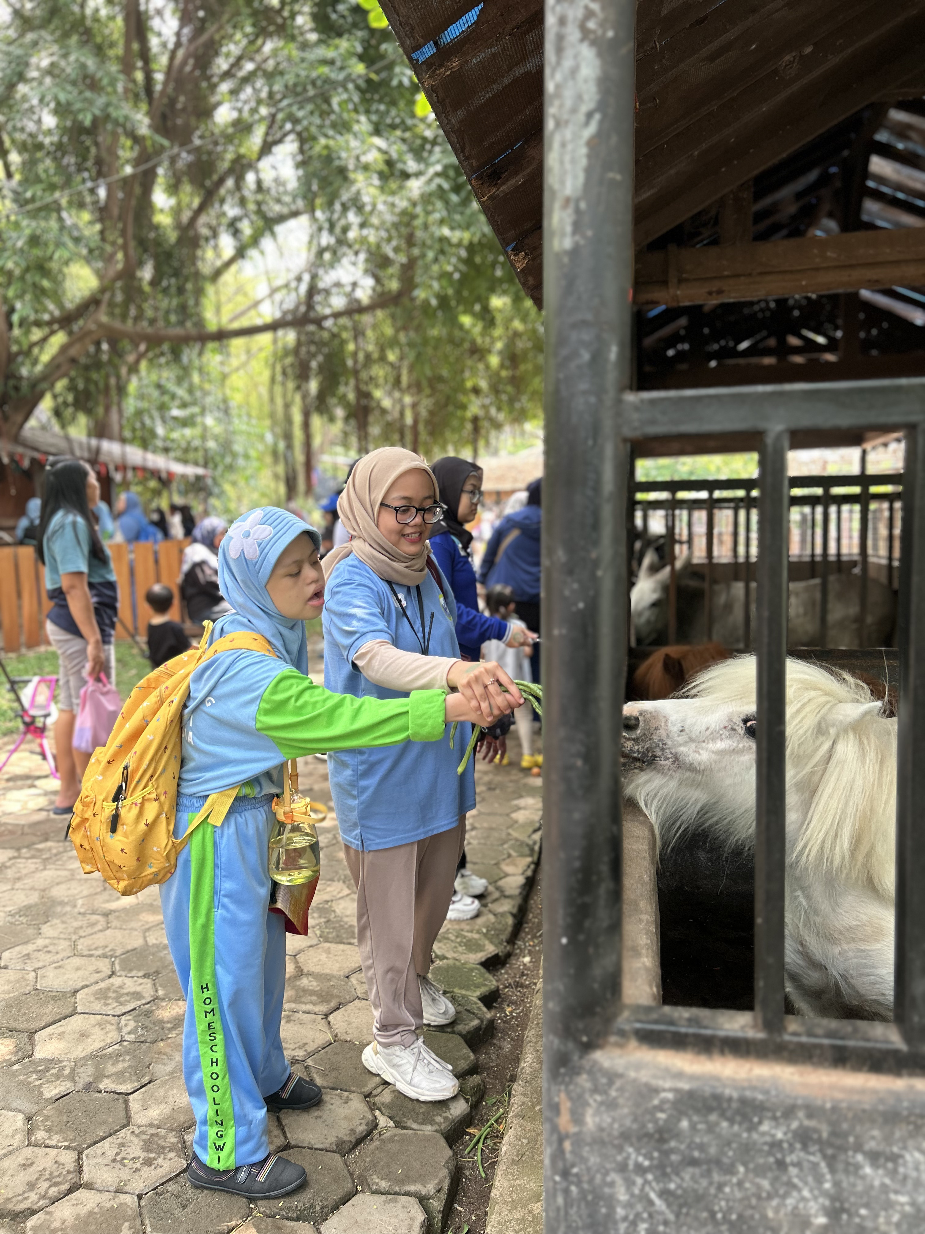 4) Ami dan Bu Yuni Memberi Makan Kambing